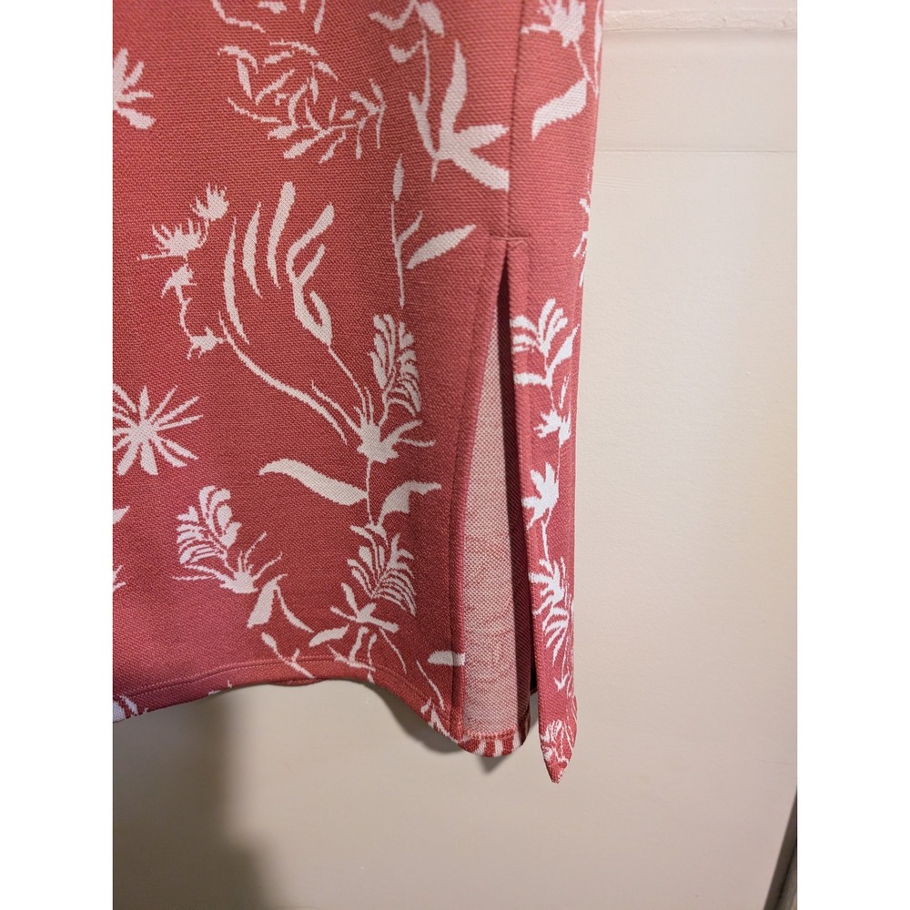 Marc New York Pencil Skirt Women XL Pink Floral Knit Side Slit Midi Jacquard - Picture 3 of 5